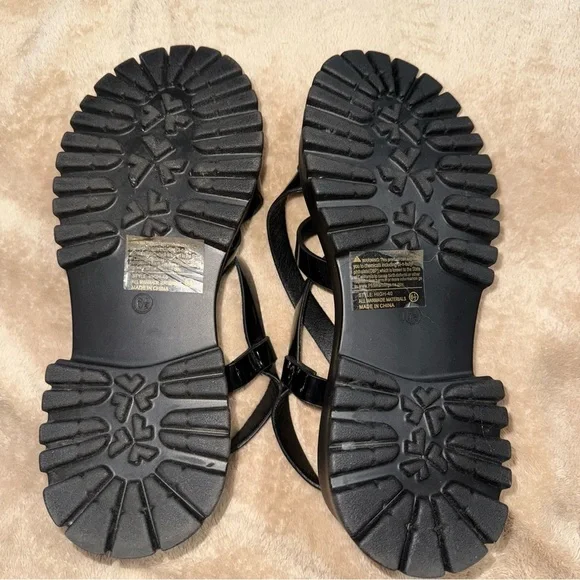 Dolls Kill Weeboo Lowkey Vacay Gladiator 2” Heel Sandals Black Women’s Size 6.5 - Picture 5 of 8